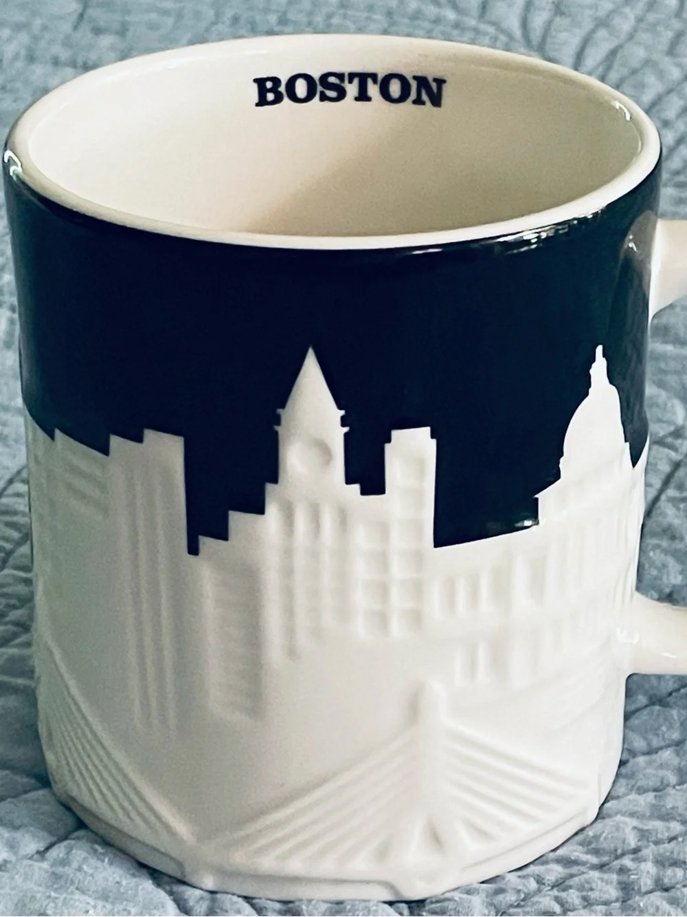 Starbucks 2012 3D Relief Boston City Skyline Collector Series Mug /Cup 16 Oz.